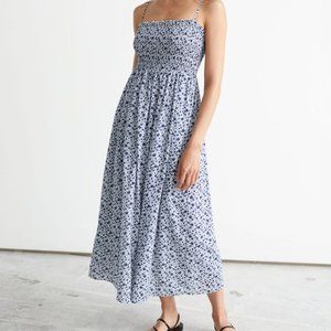 & Other Stories Smocked Midi Dress